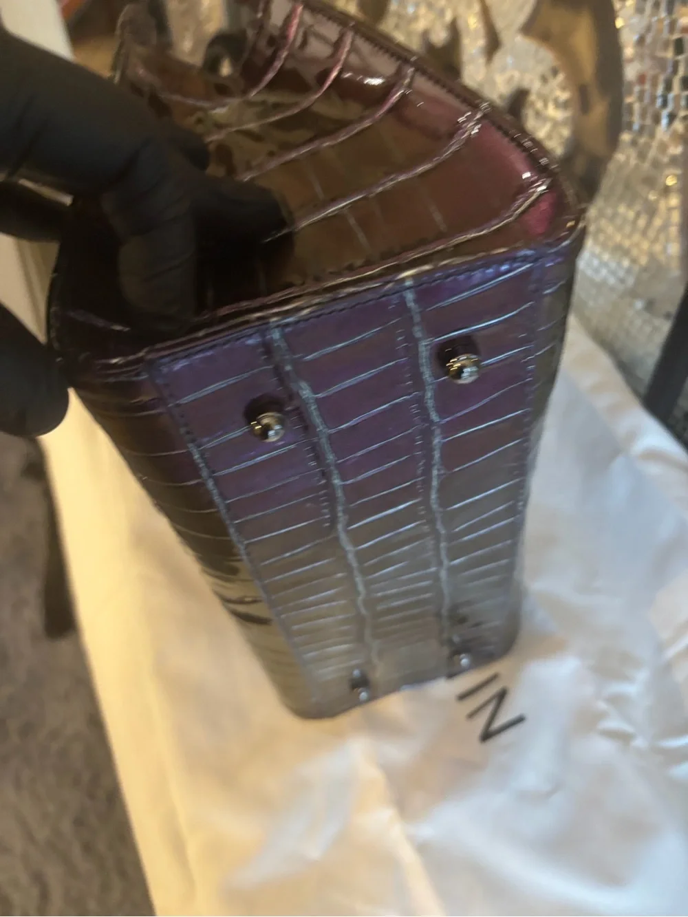 ⭐️Brahmin Cami Heroic Purple Kingstone Leather Satchel‎ Handbag